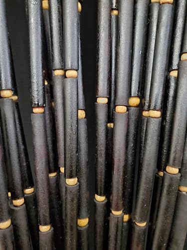 ABeadedCurtain - Ebony Black Bamboo Bead Curtain