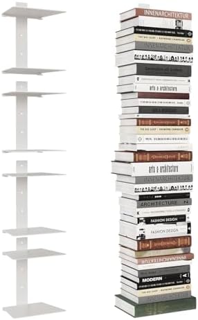 Wawocs 4 Pack Floating Book Shelves Wall Mounted