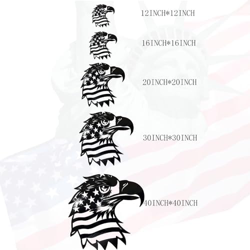 Patriotic Bald Eagle American Flag Metal Wall Art 40 Inch