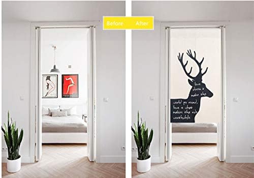 Cotton Linen Doorway Curtain with Antler Pattern 29x35 Inch