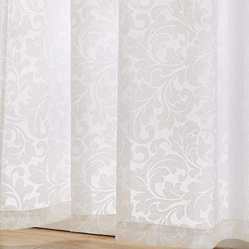 Treatmentex White Sheer Curtain Panels Set 54x84x2