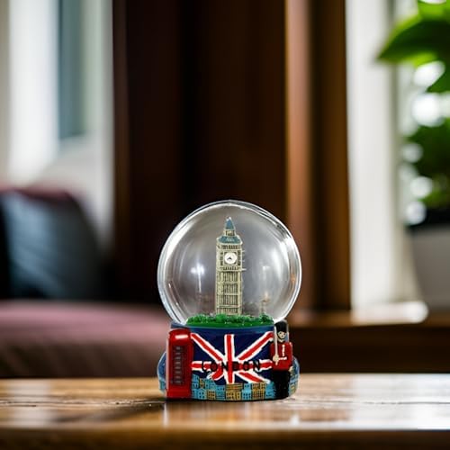 London Snow Globe with Big Ben and Union Jack Flag
