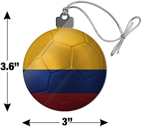 Colombia Flag Soccer Ball Acrylic Christmas Ornament