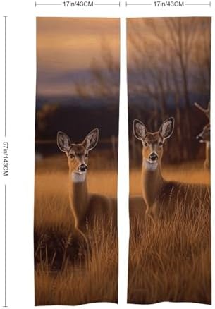 Japanese Noren Door Curtain with Deer Print 34x57