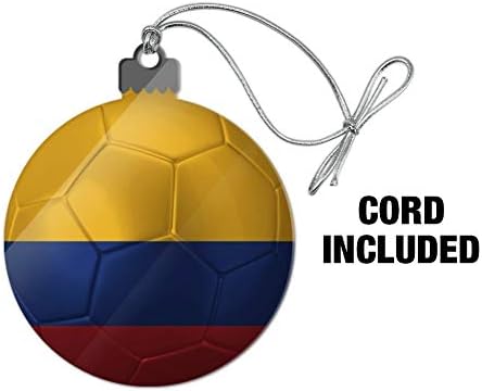 Colombia Flag Soccer Ball Acrylic Christmas Ornament
