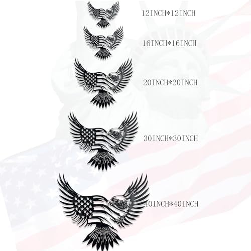 Patriotic Bald Eagle American Flag Metal Wall Art