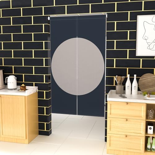Leowefowa Double Sided Door Curtain with Round Pattern