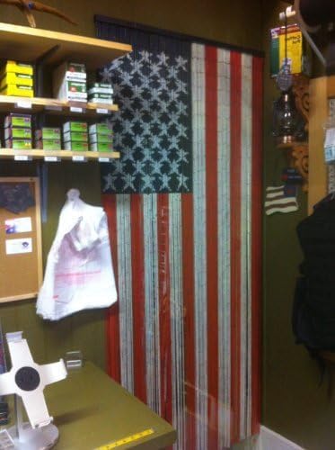 125 Strand American Flag Beaded Curtain with Hanging Hardware