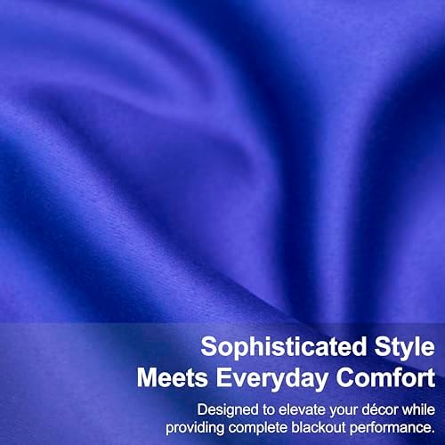 Blackout Curtains for Bedroom and Living Room with Blue 52x84
