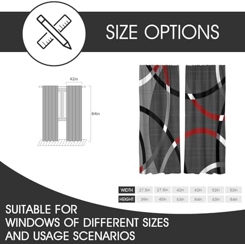 Zokyer Modern Geometric Curtain 2 Panels Rod Pocket