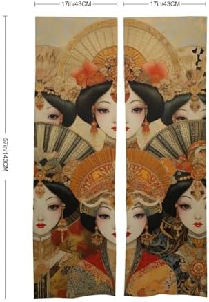 Japanese Noren Lady Door Curtain in Traditional Clothing
