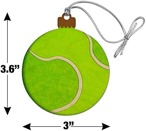 Tennis Ball Wood Christmas Tree Holiday Ornament