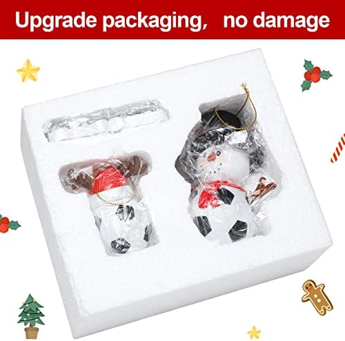 Maitys 3 Piece Christmas Soccer Ornament Set