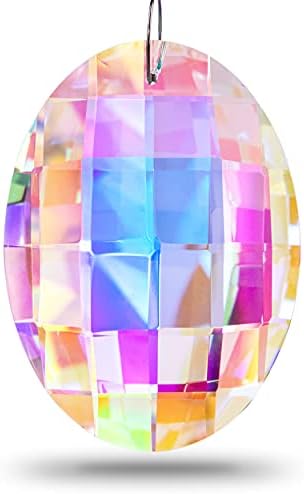 Colorful Oval Drop Crystal Chandelier Feng Shui Suncatcher