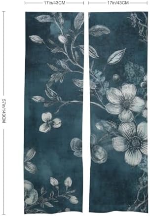 Japanese Noren Door Curtain Retro Flowers Print