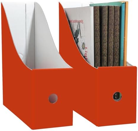 2 Pack Cardboard Magazine Storage Boxes for Desk and Shelves