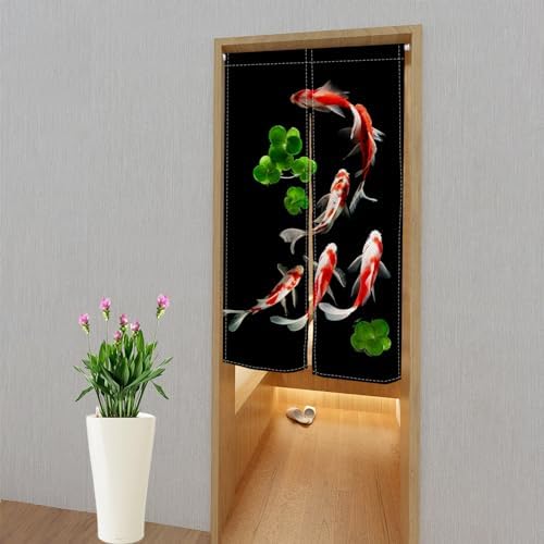 Koi Fish Noren Doorway Curtain 285x473 In