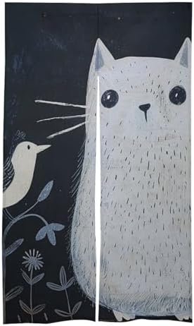 Japanese Noren Indigo Animal Print Door Curtain