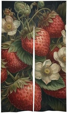 Japanese Noren Strawberry Flower Door Curtain 34x57
