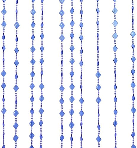 Dark Blue Beaded Curtain Doorway Acrylic Hanging Decor