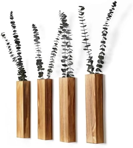 Sawoake Wooden Wall Planter Set of 4 - Modern Decor
