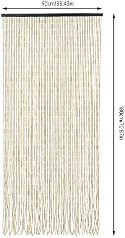 Natural Wood and Bamboo Beaded Curtain 60 Strands