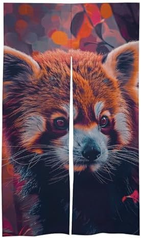 Japanese Noren Red Animal Door Curtain 34x57
