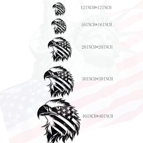 Patriotic Bald Eagle American Flag Metal Wall Art 30 Inch