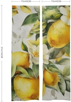 Japanese Noren Door Curtain with Lemon Print 34x57