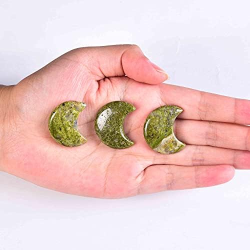 JIC Gem 10 Piece Moon Shape Unakite Quartz Tumbled Stones Set