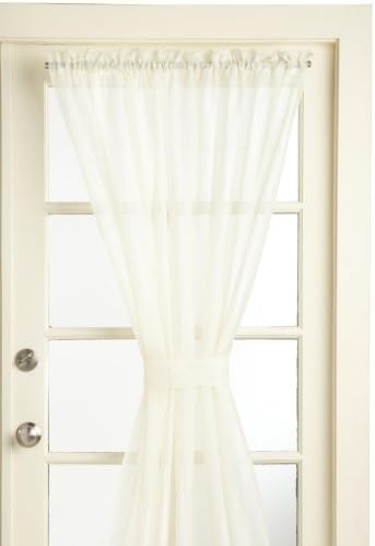 Lorraine Home Fashions Reverie Snow Voile Door Panels 60x72 Inch Eggshell