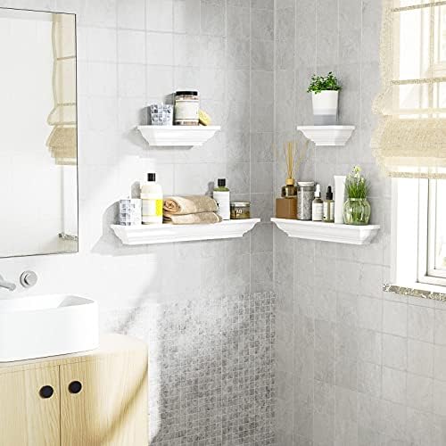 SRIWATANA White Floating Shelves Set of 4 24 Inch