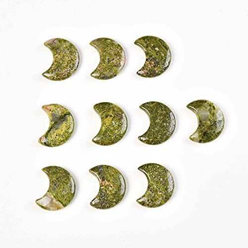 JIC Gem 10 Piece Moon Shape Unakite Quartz Tumbled Stones Set