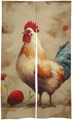 Japanese Noren Art Chicken Door Curtain 34x57