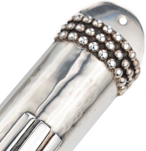Sterling Silver Mezuzah Case with Beaded Design