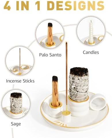 4 in 1 Incense Holder with Handle and Ash Tray