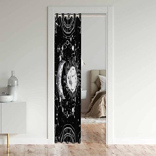 Jejeloiu Sun Moon Privacy Heat Blocking Thermal Insulated Door Curtain