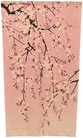 Ebros Gift Japanese Style Pink Sakura Noren Curtain