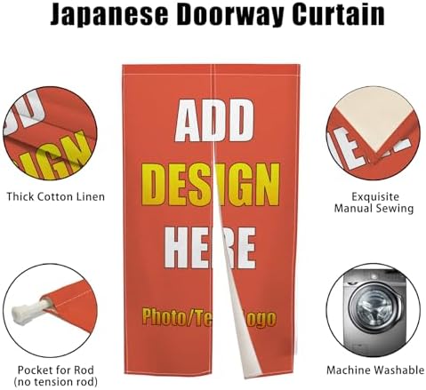 Custom Door Curtain Noren with Photo Text Logo 34x60