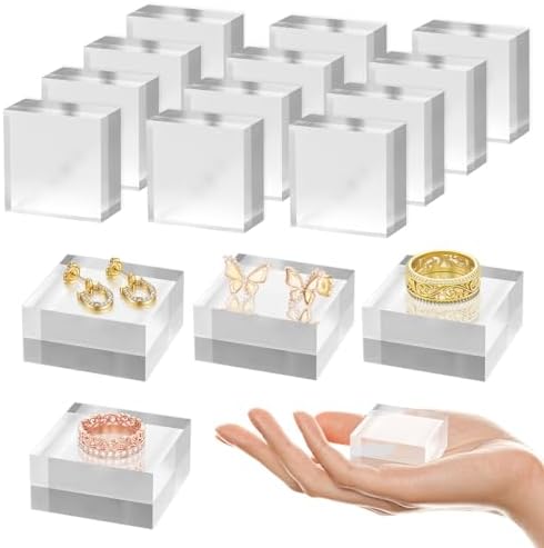 16 Piece Acrylic Display Base Set for Trophy and Jewelry Displays