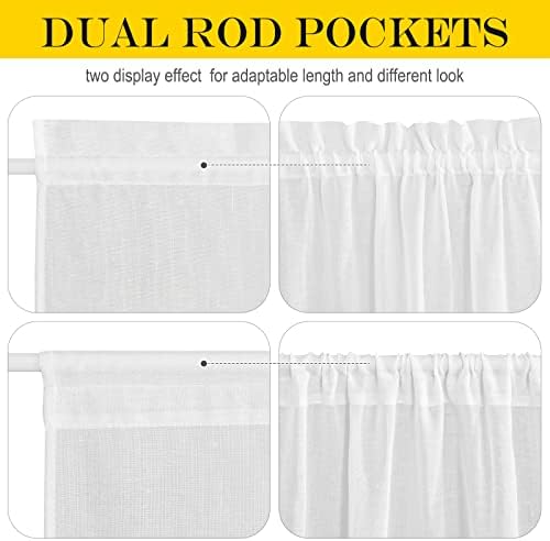 NICETOWN Sheer Curtain for French Door White 26x80