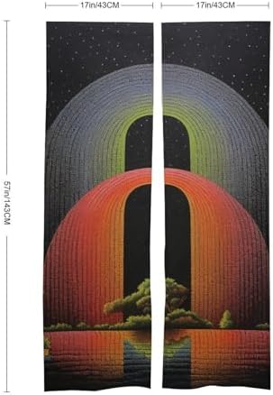 Japanese Noren Door Curtain with Two Rainbows