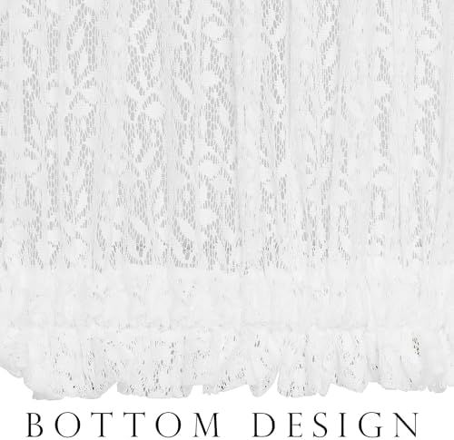 White Lace Panel with Tieback for French Doors and Windows