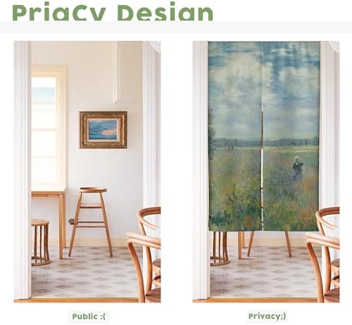 Japanese Noren Artistic Oil Painting Room Divider Curtain