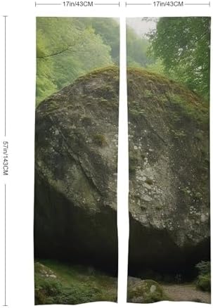 Big Rock Printed Door Curtain for Kitchen and Entryway
