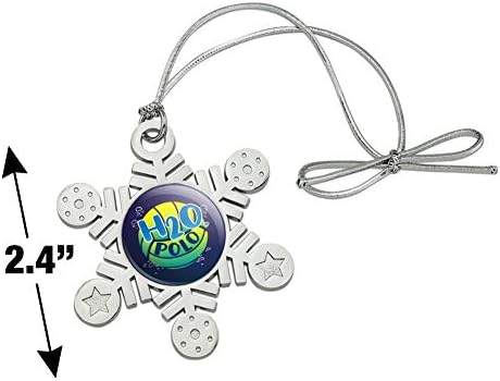 Water Polo Ball H2O Metal Snowflake Christmas Ornament