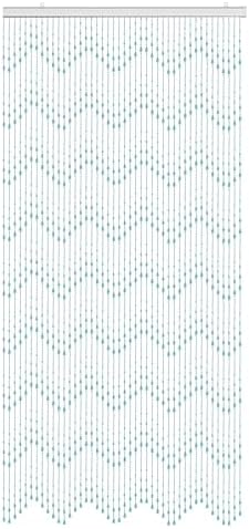 Crystal Beaded Curtain 355 x 79 Inches Teal Wave Pattern
