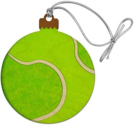 Tennis Ball Wood Christmas Tree Holiday Ornament