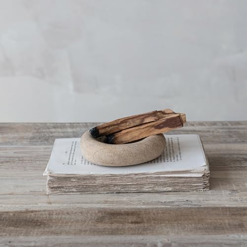 Creative Co Op Sandstone Incense Holder Natural Color
