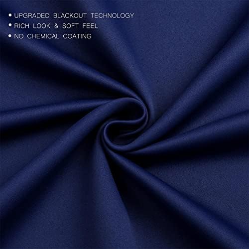 MIUCO 2 Panels Thermal Insulated Window Blackout Curtains Navy Blue
